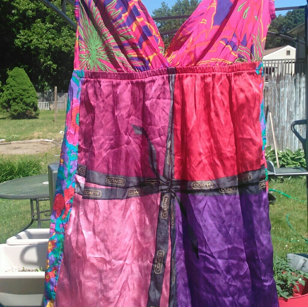 Multi floral silk tank top